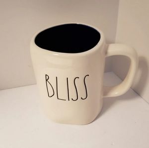 Rae Dunn "Bliss" white with blue inside coffee mug